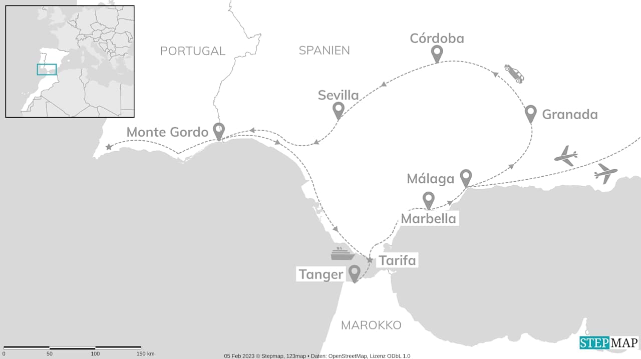 Spanien, Portugal & Marokko: Roadtrip zur blauen Stadt